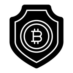 Secure Bitcoin Glyph Icon