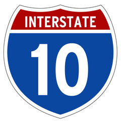 Interstate 10 Sign, I-10, Isolated Road Sign vector © Nicole Padberg