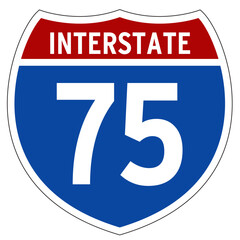 Interstate 75 Sign, I-75, Isolated Road Sign vector