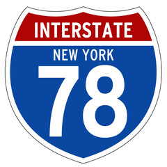 Interstate 78 Sign, I-78, New York, Isolated Road Sign vector
