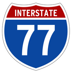 Interstate 77 Sign, I-77, Isolated Road Sign vector