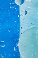 Oil Bubbles on Ocean Blue Background - Oil & Water Photography