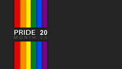 Happy Pride Month LGBT Rainbow Pride Flag Gray Background