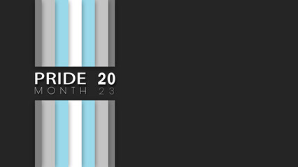 Happy Pride Month Demiboy Pride Flag Gray Background