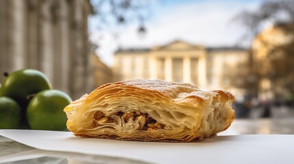 Austrian Apfelstrudel in a Viennese Cafe Setting