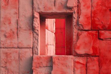 Abstract red and concrete background design Generative AI