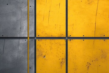 Abstract yellow grey and concrete Generative AI