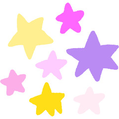 Stars flat line icons . Starry night, falling star, firework, twinkle, glow, glitter burst sticker. Hand drawn sun graphic in simple shape with smiley face, minimal star, rainbow moon curve text box 