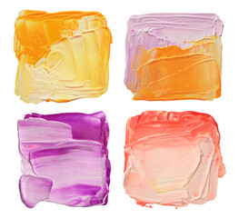 Art oil and acrylic smear blot canvas painting. Abstract color stain brushstroke texture...