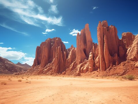 Red Rock Desert Valley Scene