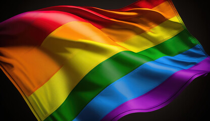 Rainbow flag. A symbol of equality, tolerance and love. LGBTQ+. Ai generative