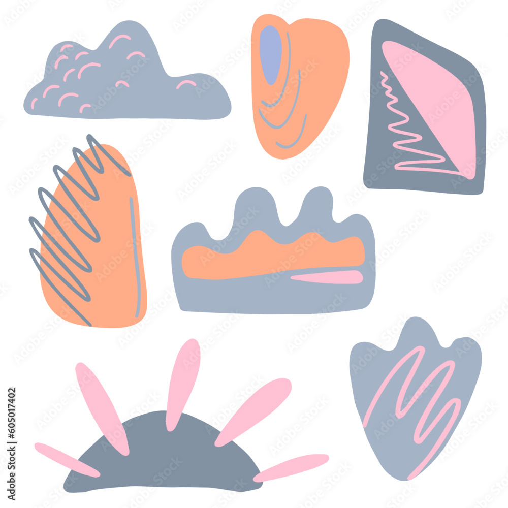 Aufkleber set of abstract blot shapes. liquid form elements. set of modern graphic elements. liquid dynamic co