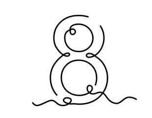 Linear number 8 concept