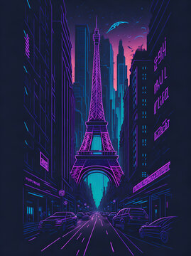 Eiffel Tower. AI generated illustration