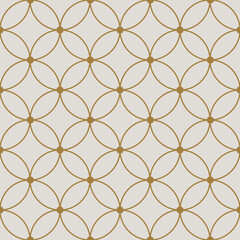 Fototapeta premium Vintage Art Deco Seamless Pattern. Line art geometric gold shapes. Modern ornaments vector illustration. Gatsby retro elegant background for fabric, wallpaper or wrapping