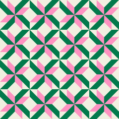 Fototapeta premium Essential geometric printable seamless pattern with abstract Minimal elegant line form stroke shapes in vibrant colors. Modern simple background in minimalist mid century style vector wall art