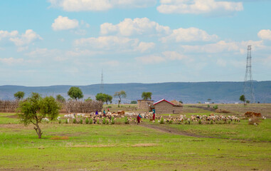 life in African village in Tanzania