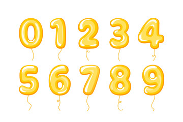Colorful balloon number collection. Good for numbering anniversaries, birthday.