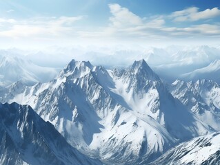 Obraz premium Winter Peak Touring in Snowy Mountain Landscape