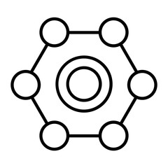 Decentralized Thin Line Icon