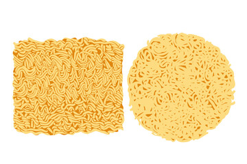 instant noodles cube isolated on white background, illustration ramen cubes or noodle for clip art, instant noodle rectangular block for fast food,	