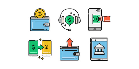 Online Money Service icon logo design inspiration