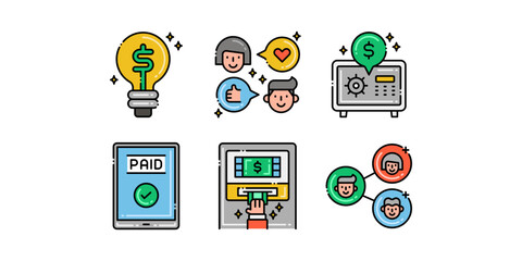 Online Money Service icon logo design inspiration
