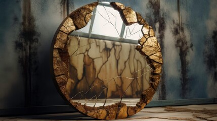 A Wall with Cracks: An Abstract and Artistic Background - Generated by AI