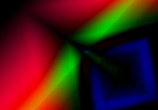 Fondo abstracto en tonos verde, azul, naranja y negro con rombo