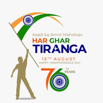 Har Ghar Tiranga 15th August Happy Independence Day Of India 76 years. vector illustration.
