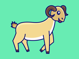 Sacrificial Animal Vector Cartoon Character with Kawai Style