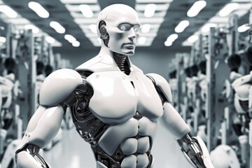 Fototapeta na wymiar Humanlike-robot Generative AI