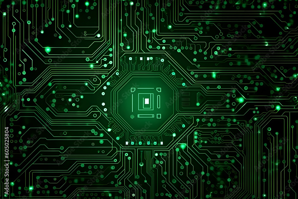 Poster high tech electronic circuit board background. neural network ai generated art generative ai