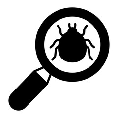 Bug Search Glyph Icon