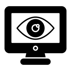 CCTV Monitor Glyph Icon
