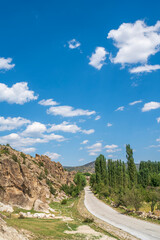 Photographs of the Phrygian valley and settlements carved into the rocks within the borders of Afyon province.