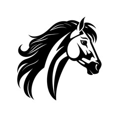 Obraz na płótnie Canvas real centaur head logo, minimalized, vector, black and white, white background,