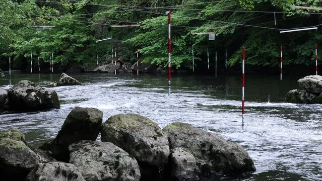 river liffey kayak slalom course, dublin, ireland