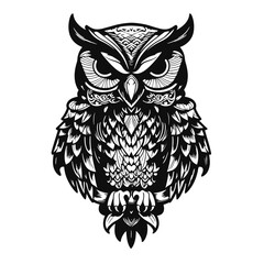owl on white background