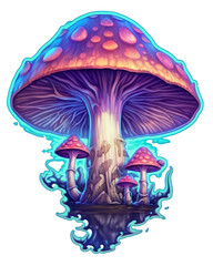 illustration of a mushroom in the forest
