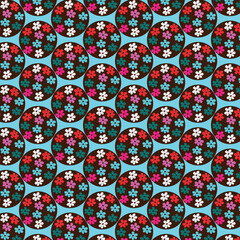 Seamless pattern with flowers. Can be used for wallpaper, pattern fills, web page background, fabric, surface textures, wrapping paper, scrapbook.