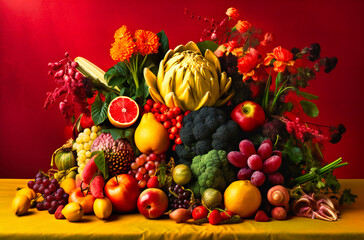 Obraz na płótnie Canvas a colorful arrangement of a bunch of healthy vegetables