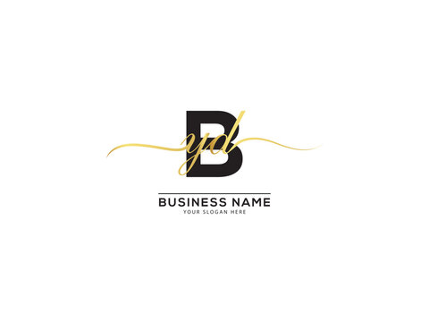 Typography BYD initial signature three letter logo