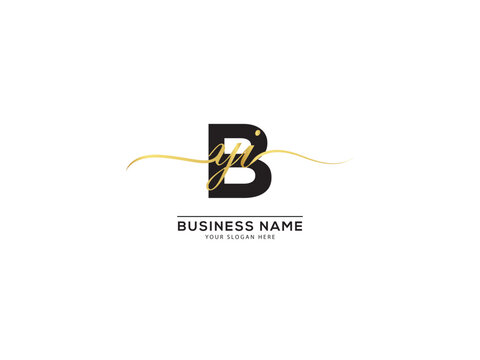 Typography BYI initial signature three letter logo