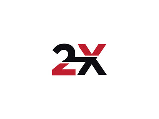 2x logo icon vector, minimalist 2x x2 number and letter logo