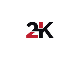 2K logo icon vector, minimalist 2k k2 number and letter logo