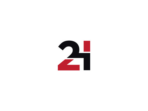 2i logo icon vector, minimalist 2i i2 number and letter logo