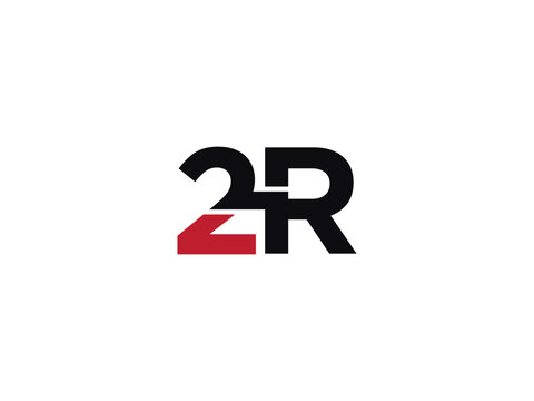 2r logo icon vector, minimalist 2r r2 number and letter logo