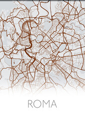Rome, Italy red and white modern city map design