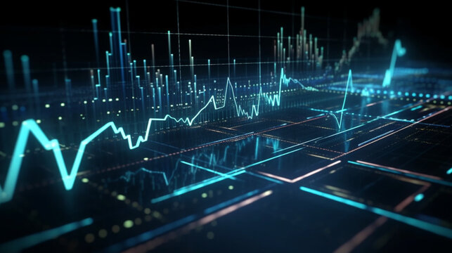 Digital prosperity, Financial graph symbolizes stock market and forex Generative AI